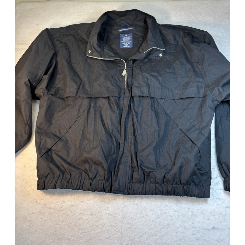 Devon & Jones Men's 2XL Clubhouse Jacket Windbreaker Full Zipper Black Vented